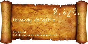 Udvardy Ádám névjegykártya